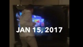 Infuriated Dallas Cowboys Fan Destroys His Big Screen TV With Punches