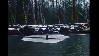 Fisherman Gets Stuck on Chunk of Ice in the Middle of the Water and Has No Clue What to Do