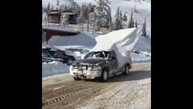 Truck Buried in Utah Snowfall Drives Away With Icy Souvenir On Board