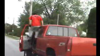 Foolish Dude Tries Crazy Stunt With Truck — Unsurprisingly Crashes Into Pole Instead